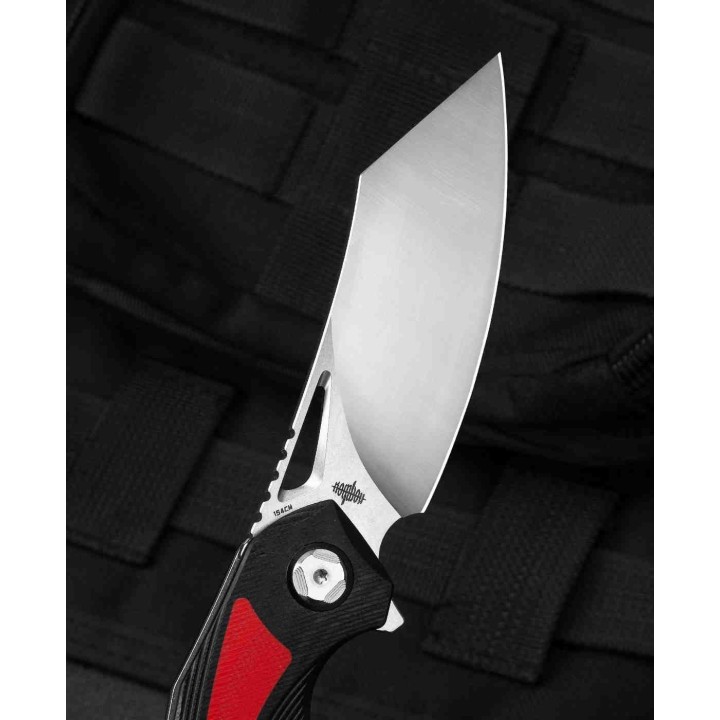 Couteau Bestech Knives Kasta Red/Black Manche G10 Lame Acier 154CM IKBS Linerlock Clip BTKG45C - Livraison Gratuite
