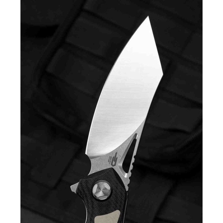Couteau Bestech Knives Kasta Black/Beige Manche G10 Lame Acier 154CM IKBS Linerlock Clip BTKG45B - Livraison Gratuite