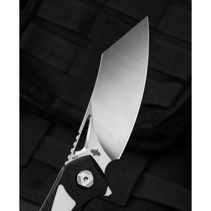 Couteau Bestech Knives Kasta Black/White Manche G10 Lame Acier 154CM IKBS Linerlock Clip BTKG45A - Livraison Gratuite