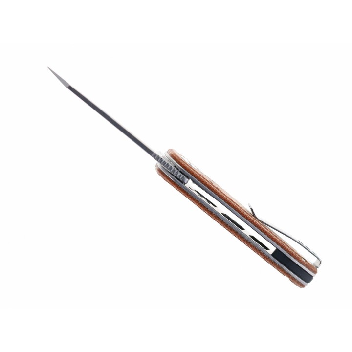 Couteau Bestech Syntax Natural Micarta Lame Acier 14C28N IKBS Linerlock Clip BTKG40E - Livraison Gratuite