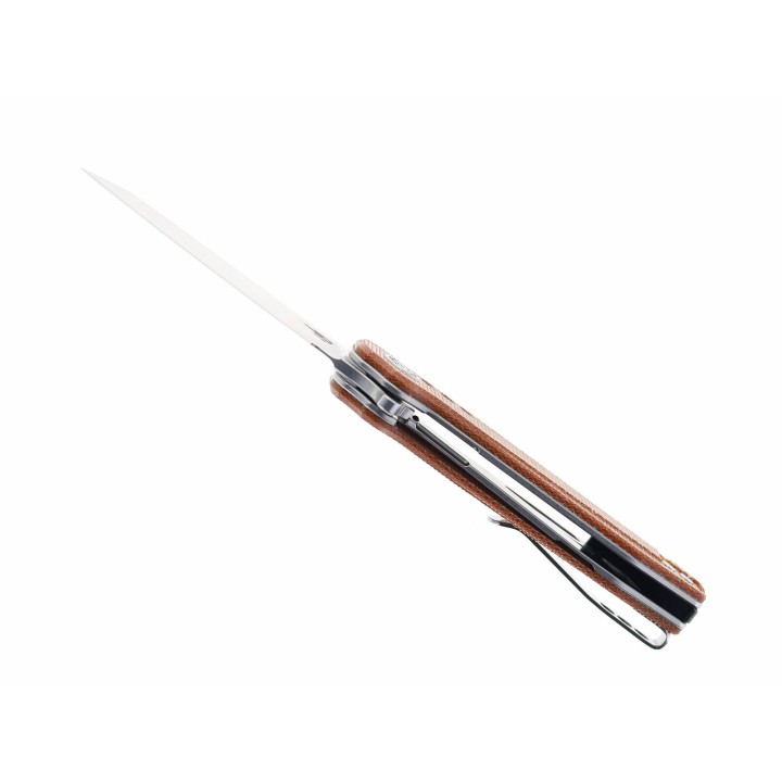 Couteau Bestech Syntax Natural Micarta Lame Acier 14C28N IKBS Linerlock Clip BTKG40E - Livraison Gratuite