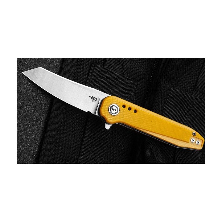 Couteau Bestech Syntax Yellow G10 Lame Acier 14C28N IKBS Linerlock Clip BTKG40B - Livraison Gratuite