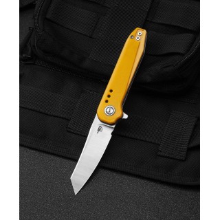 Couteau Bestech Syntax Yellow G10 Lame Acier 14C28N IKBS Linerlock Clip BTKG40B - Livraison Gratuite