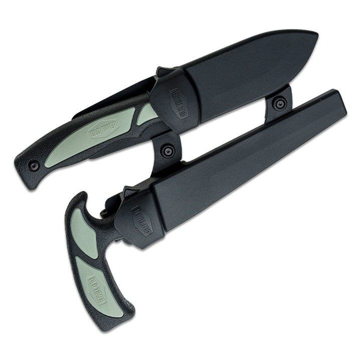 Set de 2 Couteaux Schrade Old Timer Hunter Combo Lames Acier 8Cr13MoV Etui Nylon SCH1135986 - Livraison Gratuite
