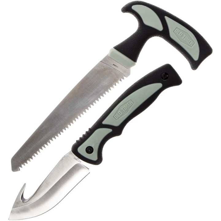 Set de 2 Couteaux Schrade Old Timer Hunter Combo Lames Acier 8Cr13MoV Etui Nylon SCH1135986 - Livraison Gratuite