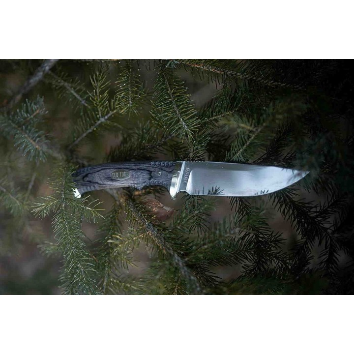 Couteau Bushcraft Schrade Old Timer Heritage Lame Acier D2 Manche Bois Etui Cuir SCH1135992 - Livraison Gratuite