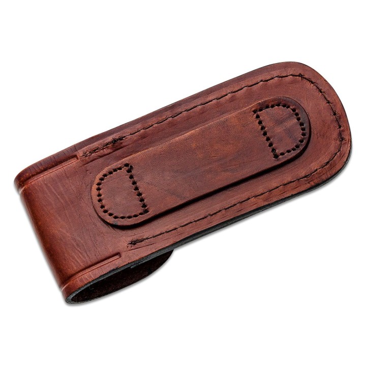 Couteau Schrade Folding Bowie Manche Staglon 2 Lames 7Cr17MoV Etui Cuir SCH1135997 - Livraison Gratuite