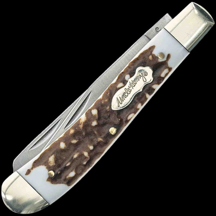 Couteau Schrade Pro Trapper Manche Staglon 2 Lames Acier 7Cr17MoV SCH1135999 - Livraison Gratuite