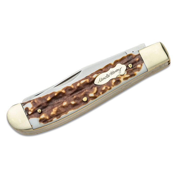 Couteau Schrade Pro Trapper Manche Staglon 2 Lames Acier 7Cr17MoV SCH1135999 - Livraison Gratuite