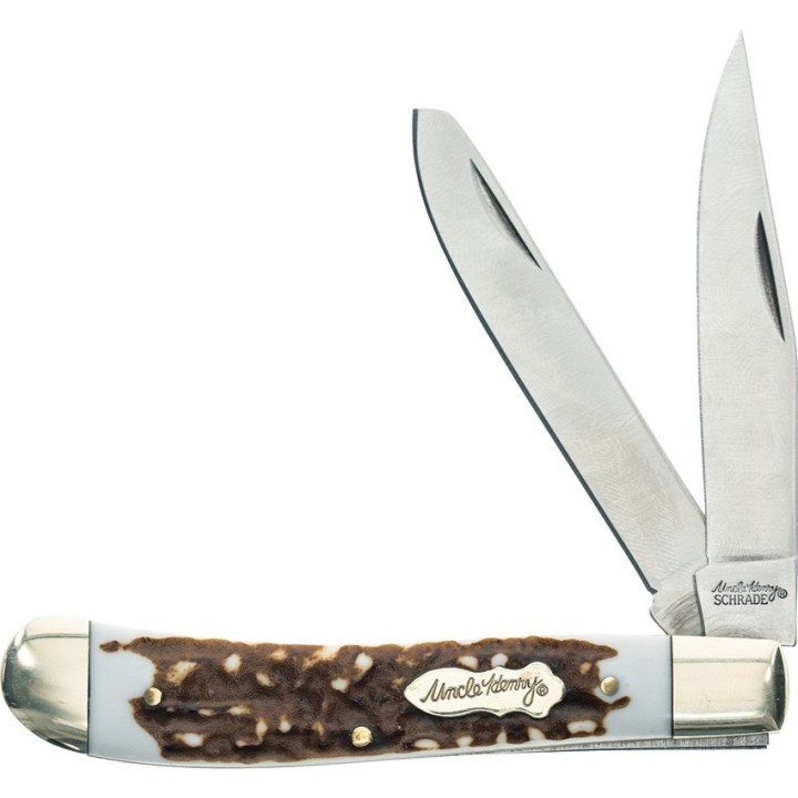 Couteau Schrade Pro Trapper Manche Staglon 2 Lames Acier 7Cr17MoV SCH1135999 - Livraison Gratuite