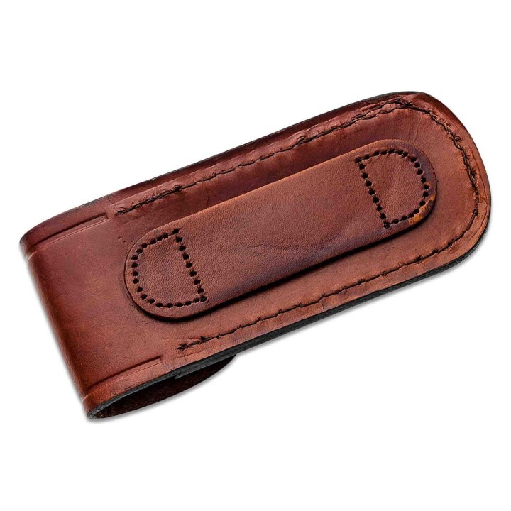 Couteau Scrade Papa Bear LB8 Manche Staglon Lame Acier 7Cr17MoV Lockback Etui Cuir SCH1136005 - Livraison Gratuite