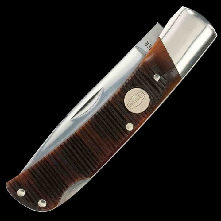 Couteau Schrade Generational Series Bruin Manche Châtaignier Lame Acier Carbone 1095 Lockback SCH1137133 - Livraison Gratuite