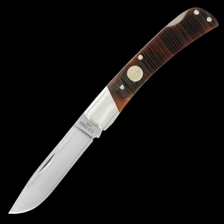 Couteau Schrade Generational Series Bruin Manche Châtaignier Lame Acier Carbone 1095 Lockback SCH1137133 - Livraison Gratuite