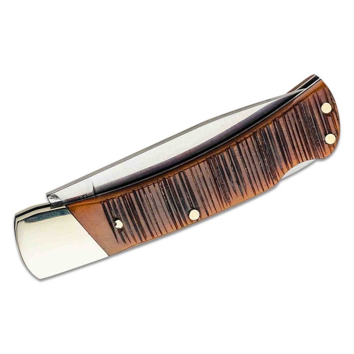 Couteau Schrade Generational Series Bruin Manche Châtaignier Lame Acier Carbone 1095 Lockback SCH1137133 - Livraison Gratuite