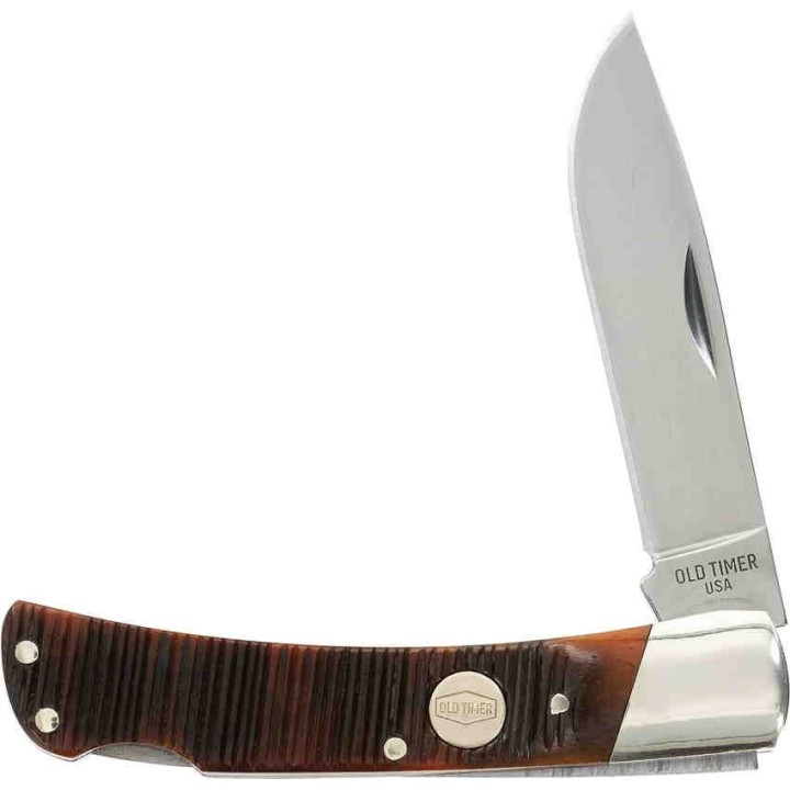 Couteau Schrade Generational Series Bruin Manche Châtaignier Lame Acier Carbone 1095 Lockback SCH1137133 - Livraison Gratuite