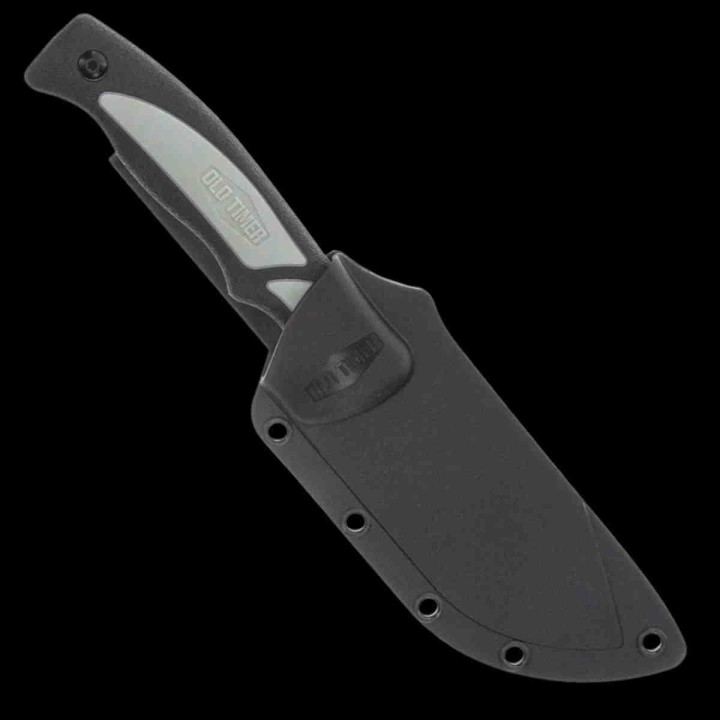 Couteau de Chasse Schrade Old Timer Trail Boss Lame Acier 8Cr13MoV Manche TPE Etui Plastique SCH1137138 - Livraison Gratuite
