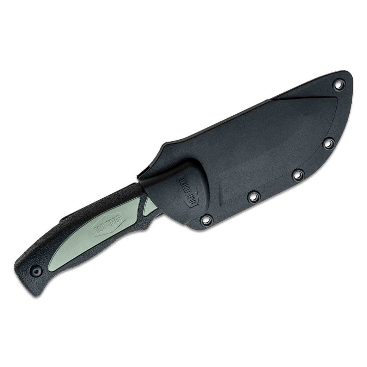 Couteau de Chasse Schrade Old Timer Trail Boss Lame Acier 8Cr13MoV Manche TPE Etui Plastique SCH1137138 - Livraison Gratuite