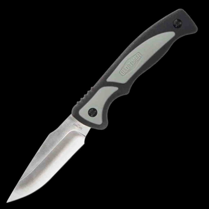 Couteau Schrade Old Timer Trail Boss Caping Lame Acier 8Cr13MoV Manche TPE Etui Plastique SCH1137140 - Livraison Gratuite