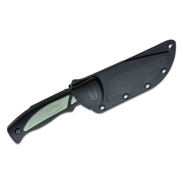 Couteau Schrade Old Timer Trail Boss Caping Lame Acier 8Cr13MoV Manche TPE Etui Plastique SCH1137140 - Livraison Gratuite