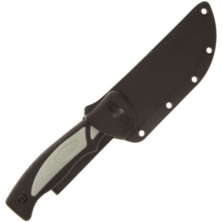 Couteau Schrade Old Timer Trail Boss Caping Lame Acier 8Cr13MoV Manche TPE Etui Plastique SCH1137140 - Livraison Gratuite