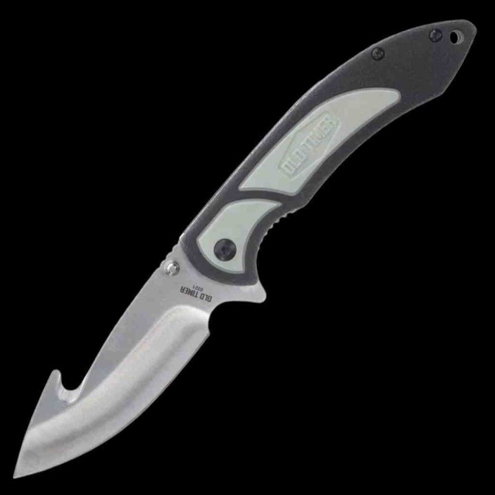 Couteau Schrade Old Timer Trail Boss Lame Guthook 8Cr13MoV Manche TPE Linerlock Clip SCH1137148 - Livraison Gratuite
