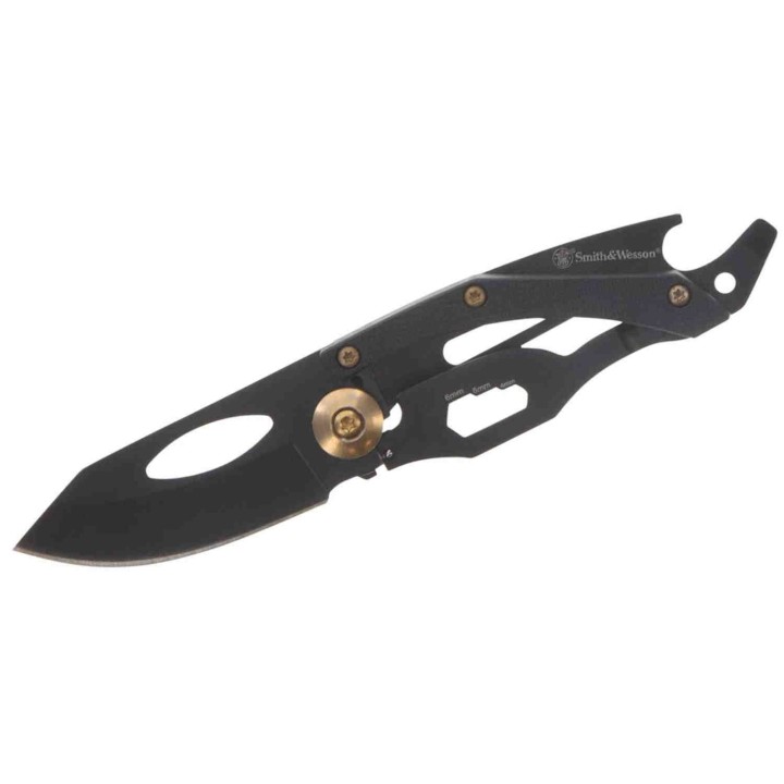 Couteau Smith&Wesson Multi-Tool Reverse Tanto Lame Acier Inox Manche Acier SW1136970 - Livraison Gratuite