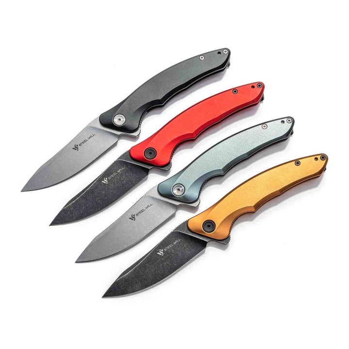Couteau Steel Will Spica F44-05 Lame Acier 154CM Manche Red Aluminium IKBS Linerlock Clip SMGF4405 - Livraison Gratuite