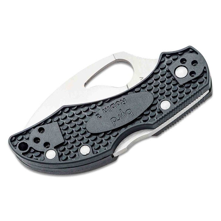 Couteau Spyderco Byrd Robin 2 Lightweight Lame Acier 8Cr13MoV Wharncliffe Manche FRN Lockback BY10SBKWC2 - Livraison Gratuite