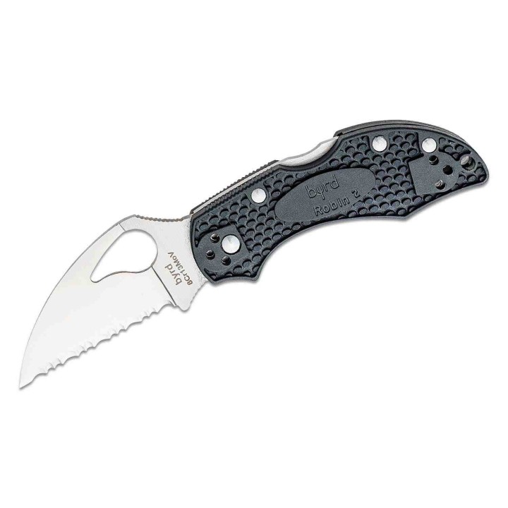 Couteau Spyderco Byrd Robin 2 Lightweight Lame Acier 8Cr13MoV Wharncliffe Manche FRN Lockback BY10SBKWC2 - Livraison Gratuite