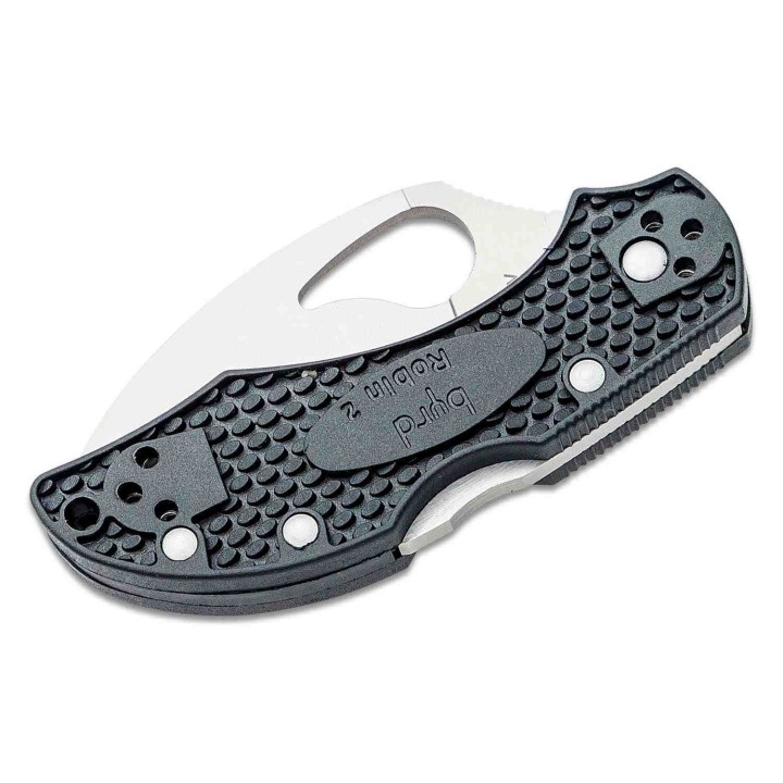 Couteau Spyderco Byrd Robin 2 Lightweight Lame Acier 8Cr13MoV Wharncliffe Manche FRN Lockback BY10PBKWC2 - Livraison Gratuite