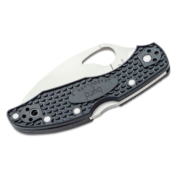 Couteau Spyderco Byrd Meadowlark 2 Wharncliffe Lame Acier 8Cr13MoV Manche FRN Lockback Clip BY04SBKWC2 - Livraison Gratuite