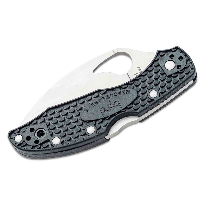 Couteau Spyderco Byrd Meadowlark 2 Wharncliffe Lame Acier 8Cr13MoV Manche FRN Lockback Clip BY04PBKWC2 - Livraison Gratuite