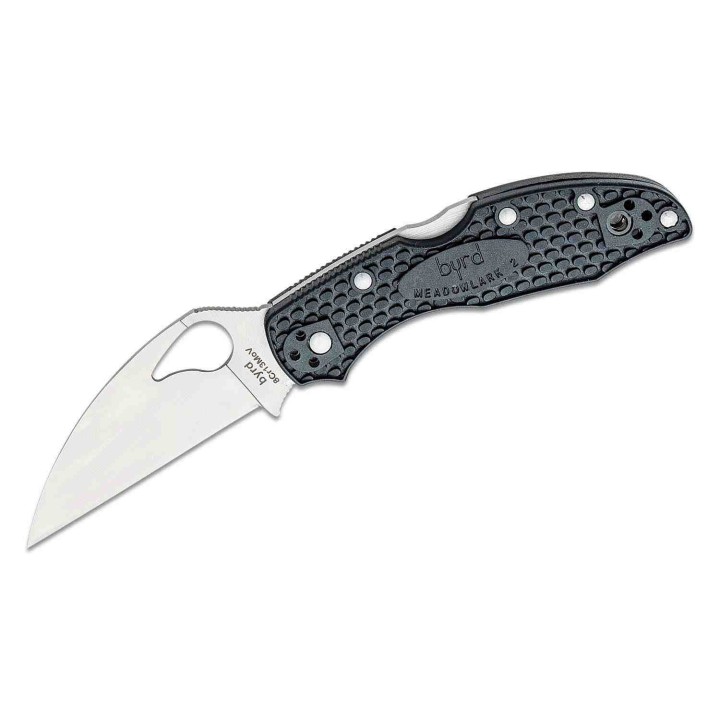 Couteau Spyderco Byrd Meadowlark 2 Wharncliffe Lame Acier 8Cr13MoV Manche FRN Lockback Clip BY04PBKWC2 - Livraison Gratuite