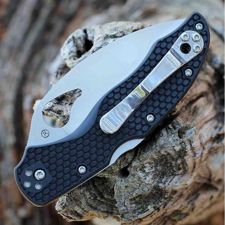 Couteau Spyderco Byrd Harrier 2 Lightweight Lame Acier 8Cr13MoV Manche FRN Lockback Clip BY01PBKWC2 - Livraison Gratuite
