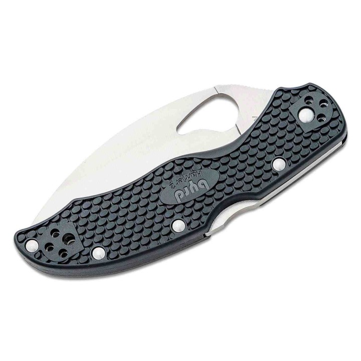 Couteau Spyderco Byrd Harrier 2 Lightweight Lame Acier 8Cr13MoV Manche FRN Lockback Clip BY01PBKWC2 - Livraison Gratuite