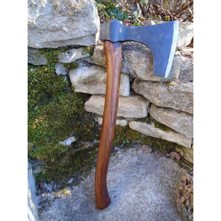 Hache De Viking Chef Viking JARL Lame Acier Carbone Manche Bois Fabrication Artisanale PA242604 - Livraison Gratuite