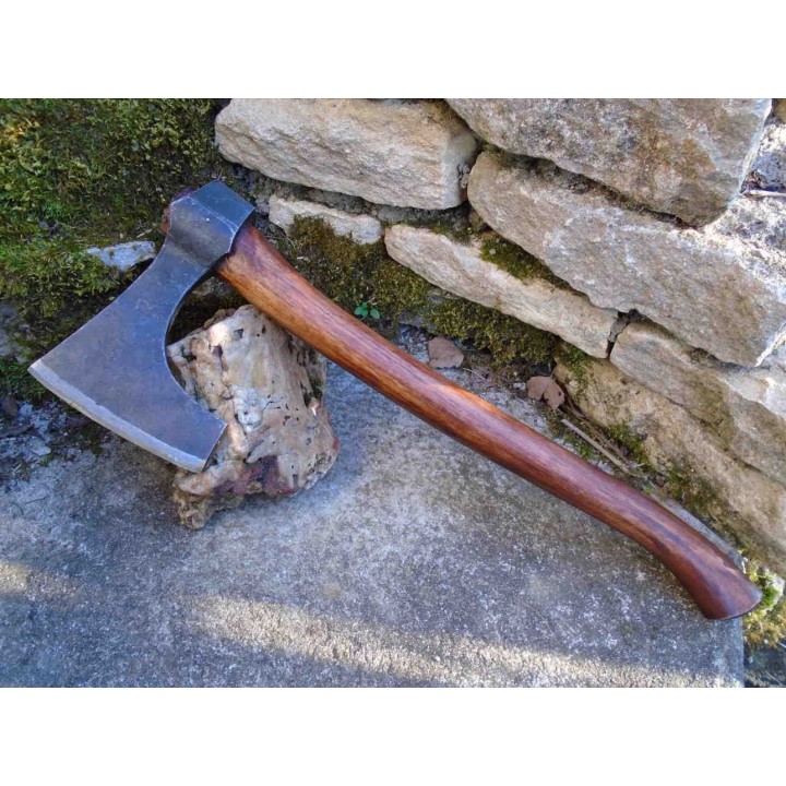 Hache De Viking Chef Viking JARL Lame Acier Carbone Manche Bois Fabrication Artisanale PA242604 - Livraison Gratuite