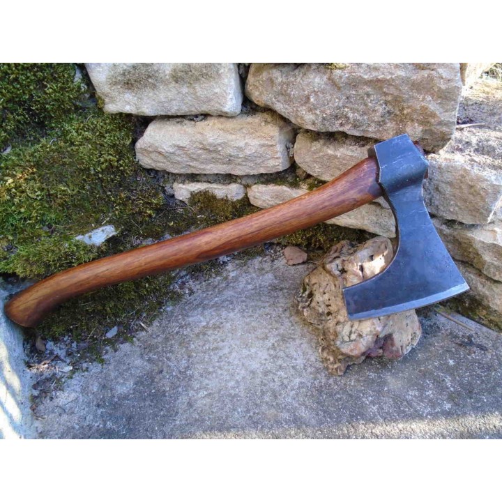 Hache De Viking Chef Viking JARL Lame Acier Carbone Manche Bois Fabrication Artisanale PA242604 - Livraison Gratuite