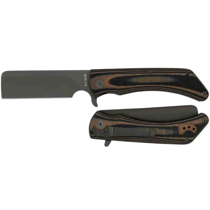 Couteau Ka-Bar 98-R Folder Razor Lame Acier 5Cr15 Manche G10 Linerlock Clip KA3067 - Livraison Gratuite