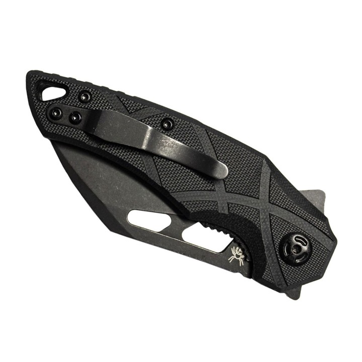 Couteau Fox Edge Atrax Black Lame Acier 8Cr13MoV Manche G10 IKBS Linerlock Clip FE010 - Livraison Gratuite