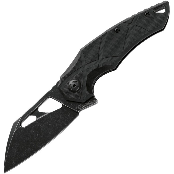 Couteau Fox Edge Atrax Black Lame Acier 8Cr13MoV Manche G10 IKBS Linerlock Clip FE010 - Livraison Gratuite