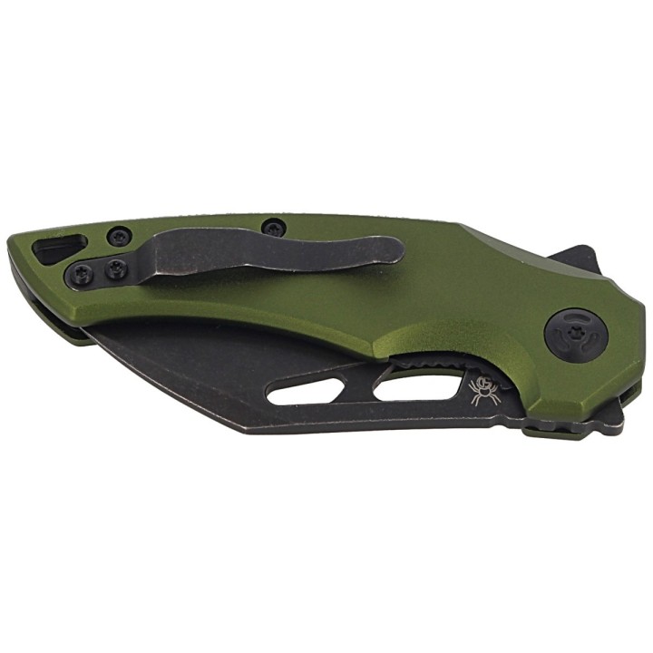 Couteau Fox Edge Atrax Green Lame Acier 8Cr13MoV Manche Aluminium IKBS Linerlock Clip FE026 - Livraison Gratuite