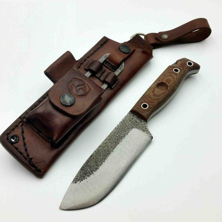 Couteau Condor Selknam Lame Acier Carbone 1075 Manche Micarta Etui Cuir Made El Salvador CTK392151HC - Livraison Gratuite