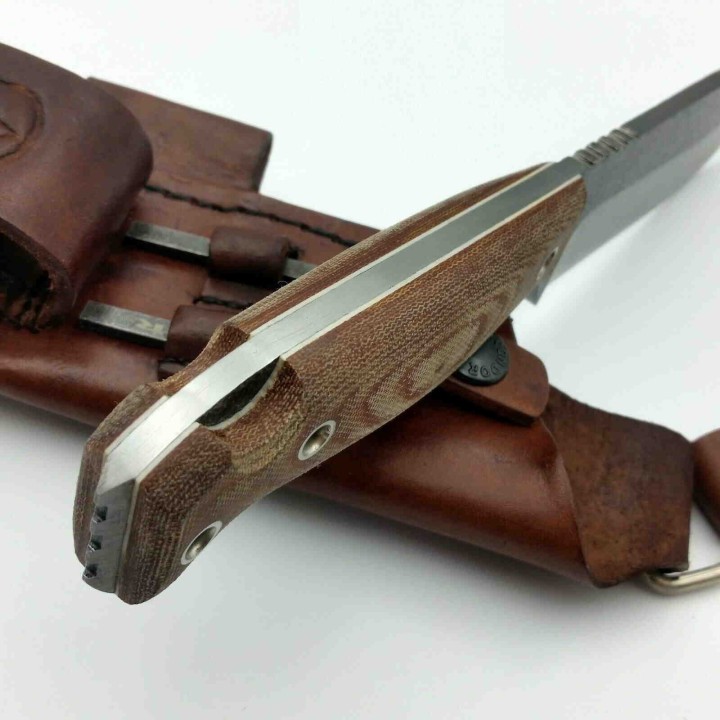 Couteau Condor Selknam Lame Acier Carbone 1075 Manche Micarta Etui Cuir Made El Salvador CTK392151HC - Livraison Gratuite