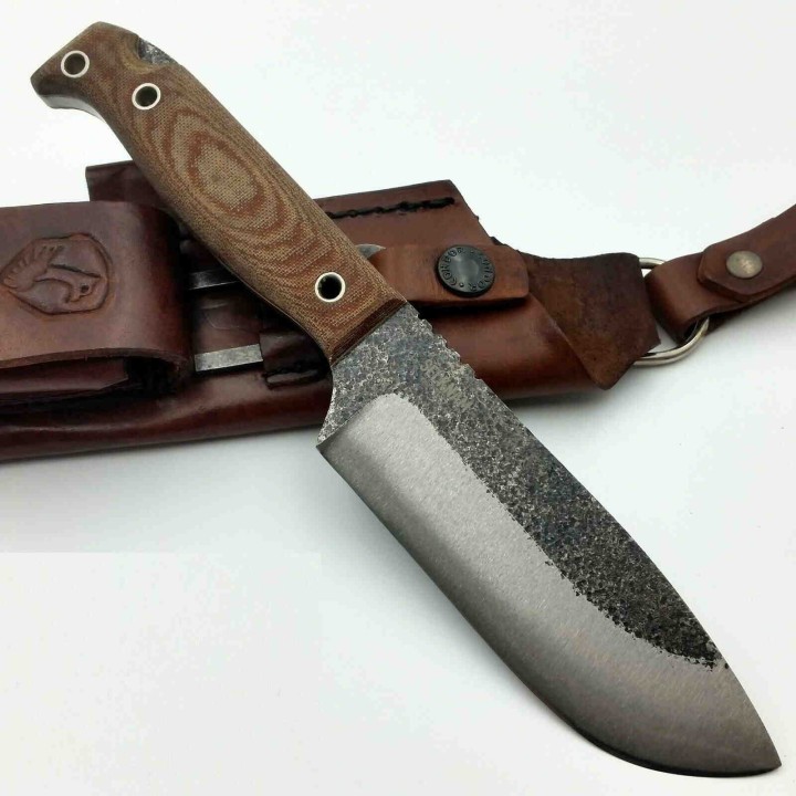 Couteau Condor Selknam Lame Acier Carbone 1075 Manche Micarta Etui Cuir Made El Salvador CTK392151HC - Livraison Gratuite