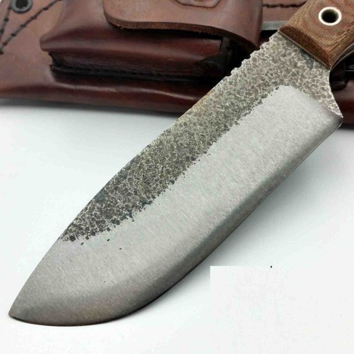 Couteau Condor Selknam Lame Acier Carbone 1075 Manche Micarta Etui Cuir Made El Salvador CTK392151HC - Livraison Gratuite