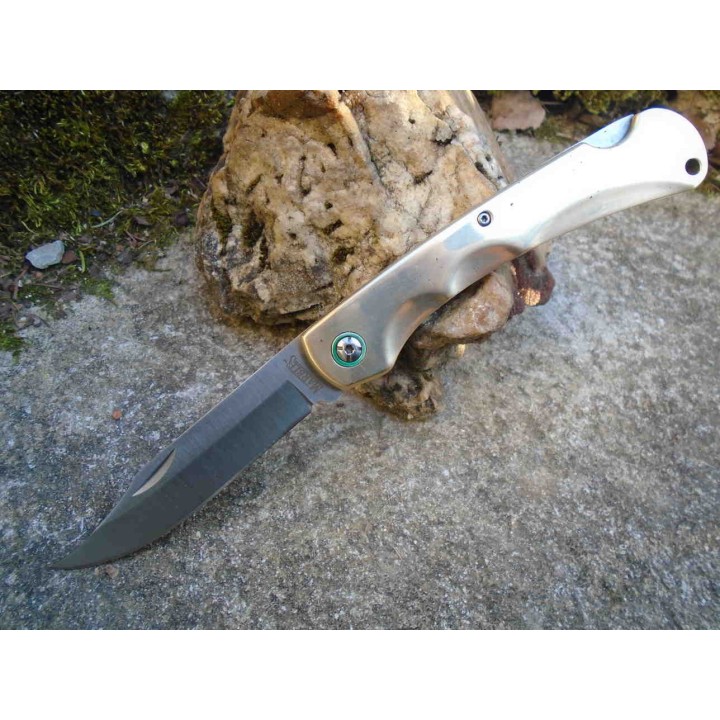 Couteau Marbles Brass Lockback Lame Acier VG10 Manche Laiton  Etui Nylon MR600 - Livraison Gratuite