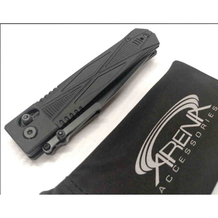 Couteau Elite Tactical Guardsman Lame Tanto D2 Manche Aluminium Axis Lock Clip IKBS ETFDR015 - Livraison Gratuite