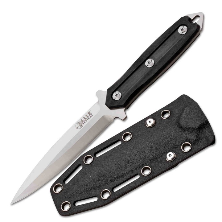 Couteau Elite Tactical Incog D2 Lame Spear Point Manche G10 Etui Kydex ETFIX009 - Livraison Gratuite