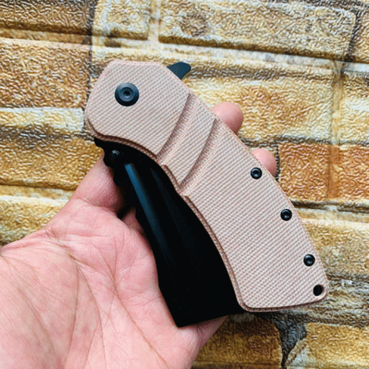 Couteau Kansept Cleavers XL Korvid Brown Micarta Lame Acier 154CM Linerlock Clip KT1030A2 - Livraison Gratuite